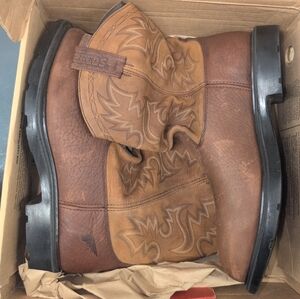 Red Wing Pecos Boots Pull On Cowboy Work Boot Steel Toe Brown Men's Sz 15